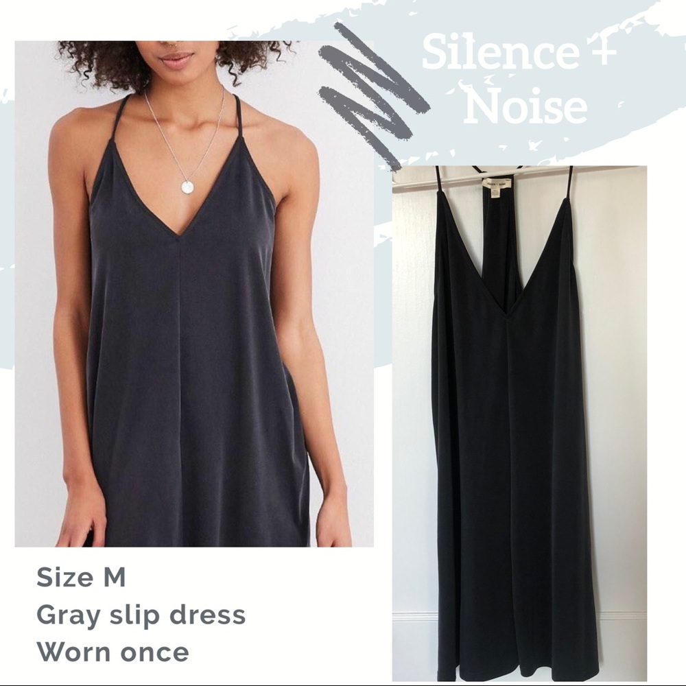 Silence + Noise Urban Outfitters Gray Slip Dress